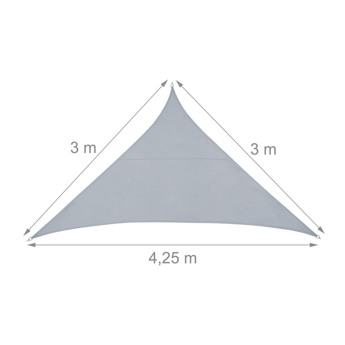 Sun sail polyester triangular light grey