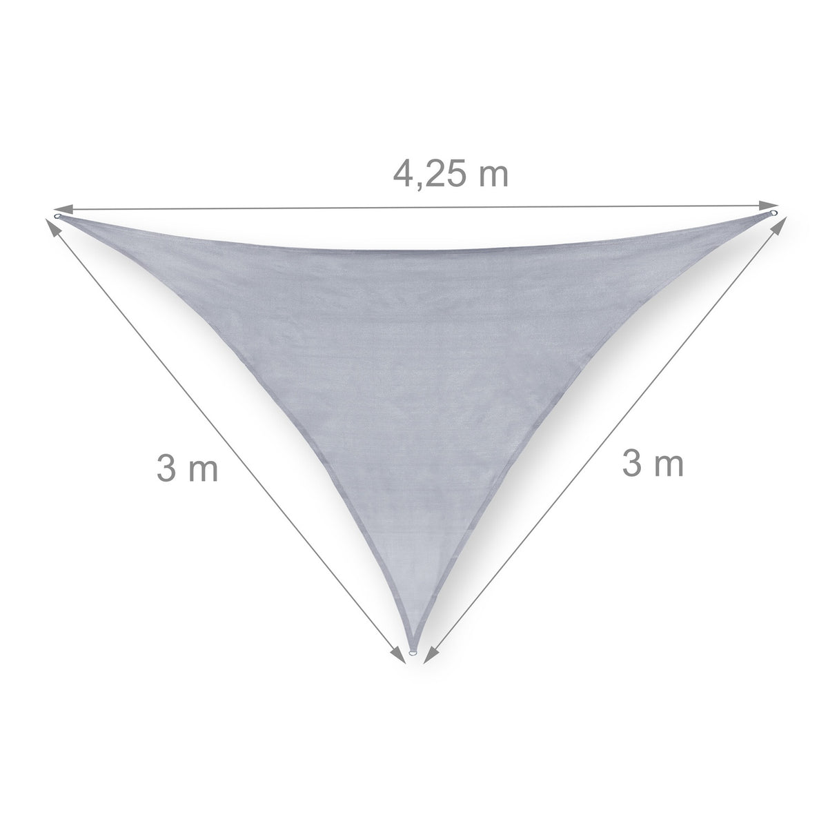 Sun sail polyethylene triangular light grey