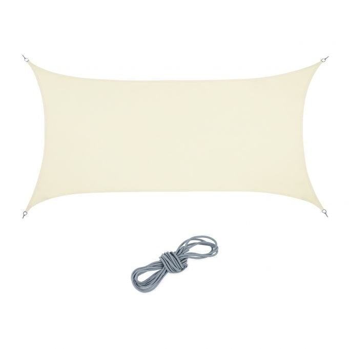 Sun sail rectangular cream colored