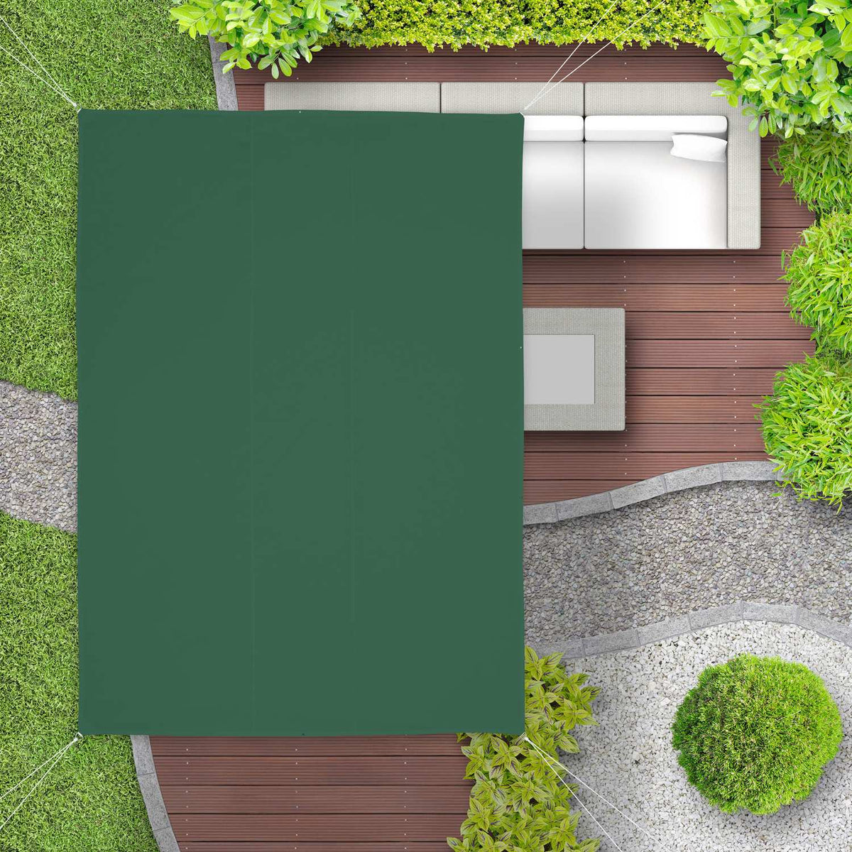 Sun sail rectangular green