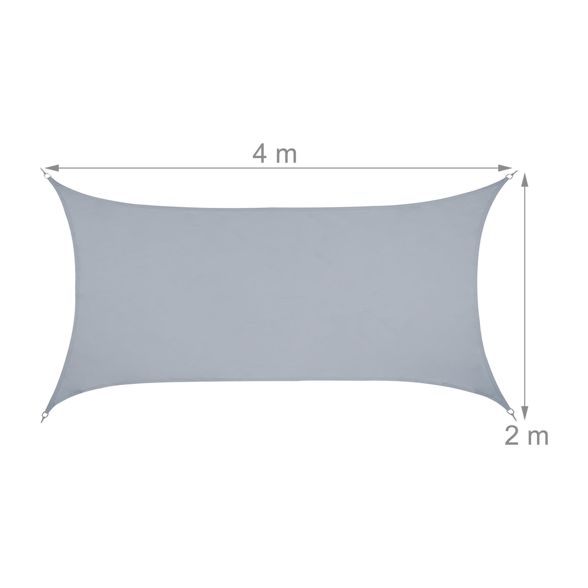 Sun sail rectangular light grey