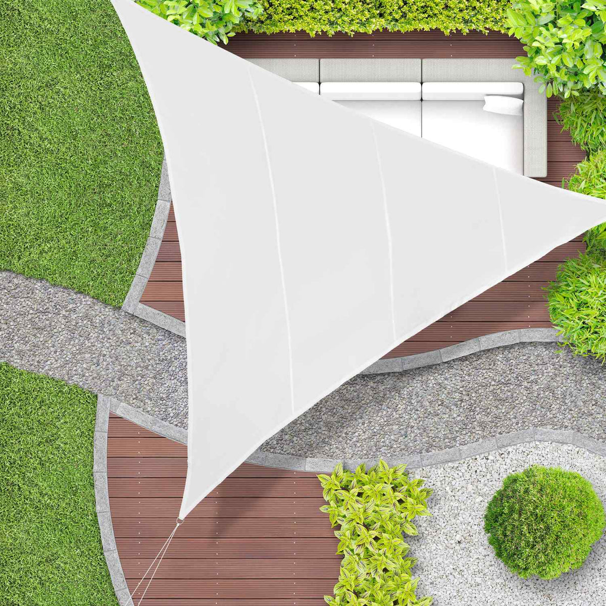 Sun sail triangular white