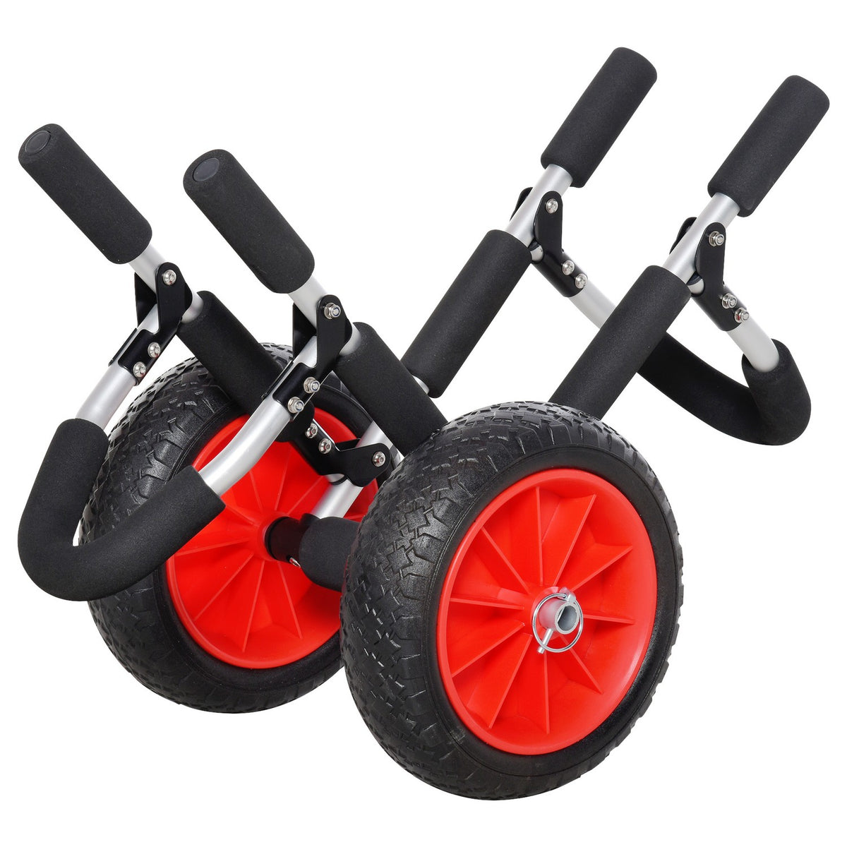 Surf Cart Surfboard Transport Cart Foldable Padded Pu Tires Aluminum Silver Up To 45 Kg L64 X W55 X H38.5 Cm