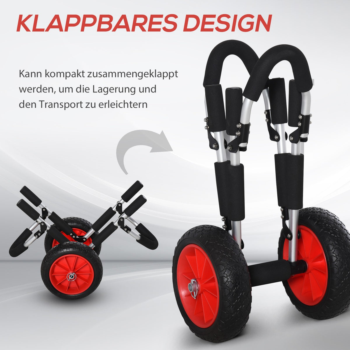 Surf Cart Surfboard Transport Cart Foldable Padded Pu Tires Aluminum Silver Up To 45 Kg L64 X W55 X H38.5 Cm