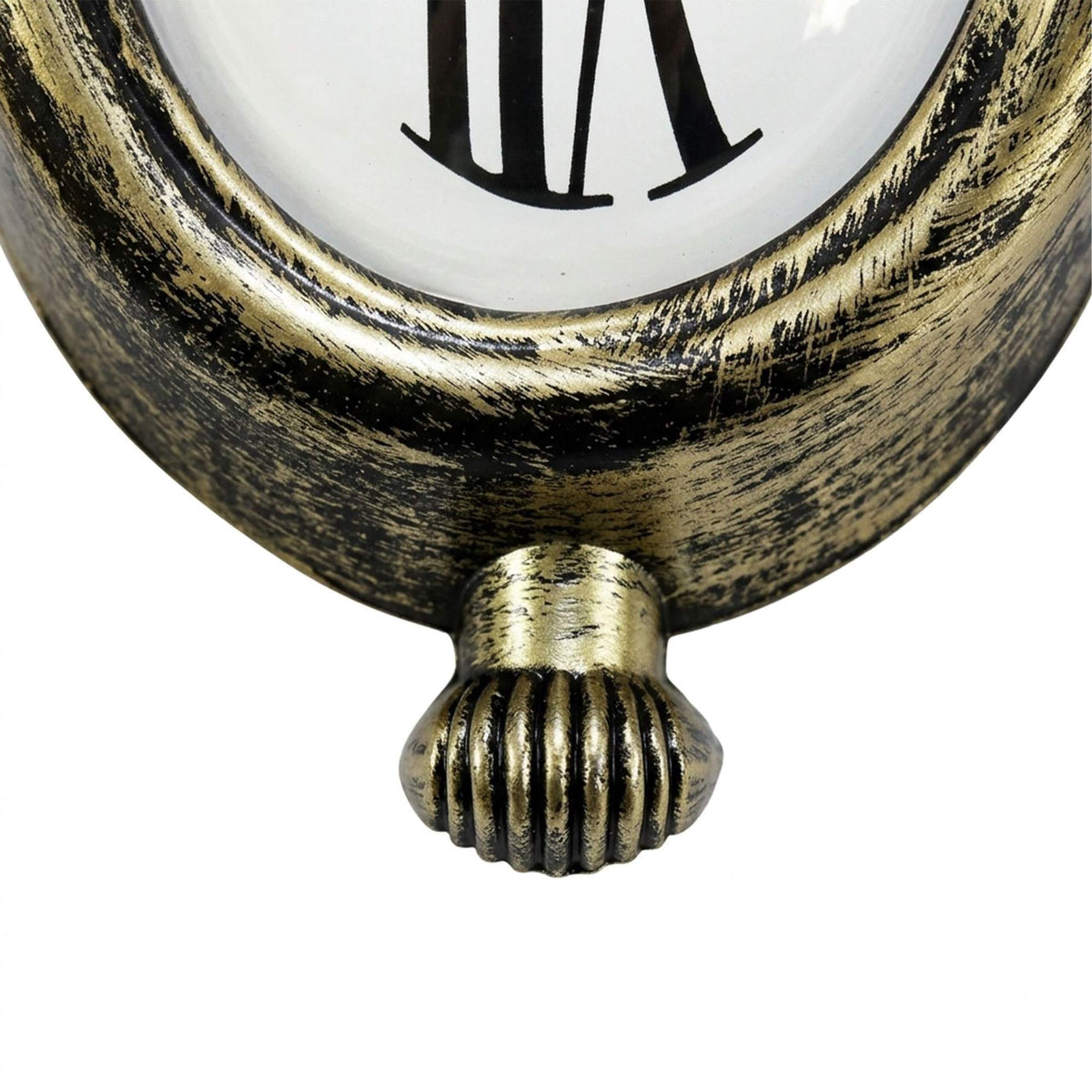 Surrealist Bronze Table Clock – Curved Design, 16cm