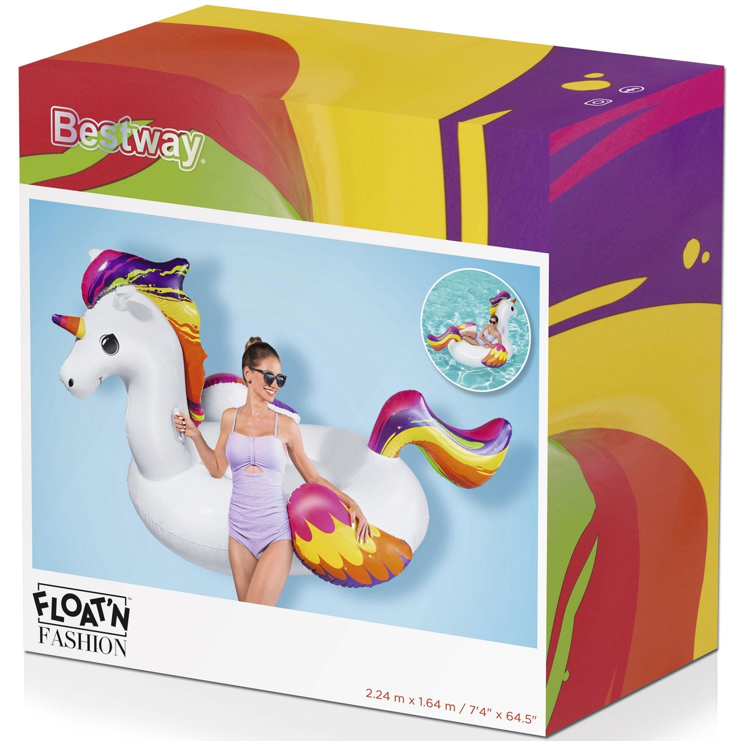 Swimming mattress Supersized Unicorn Ride-On 2.24m x 1.64m