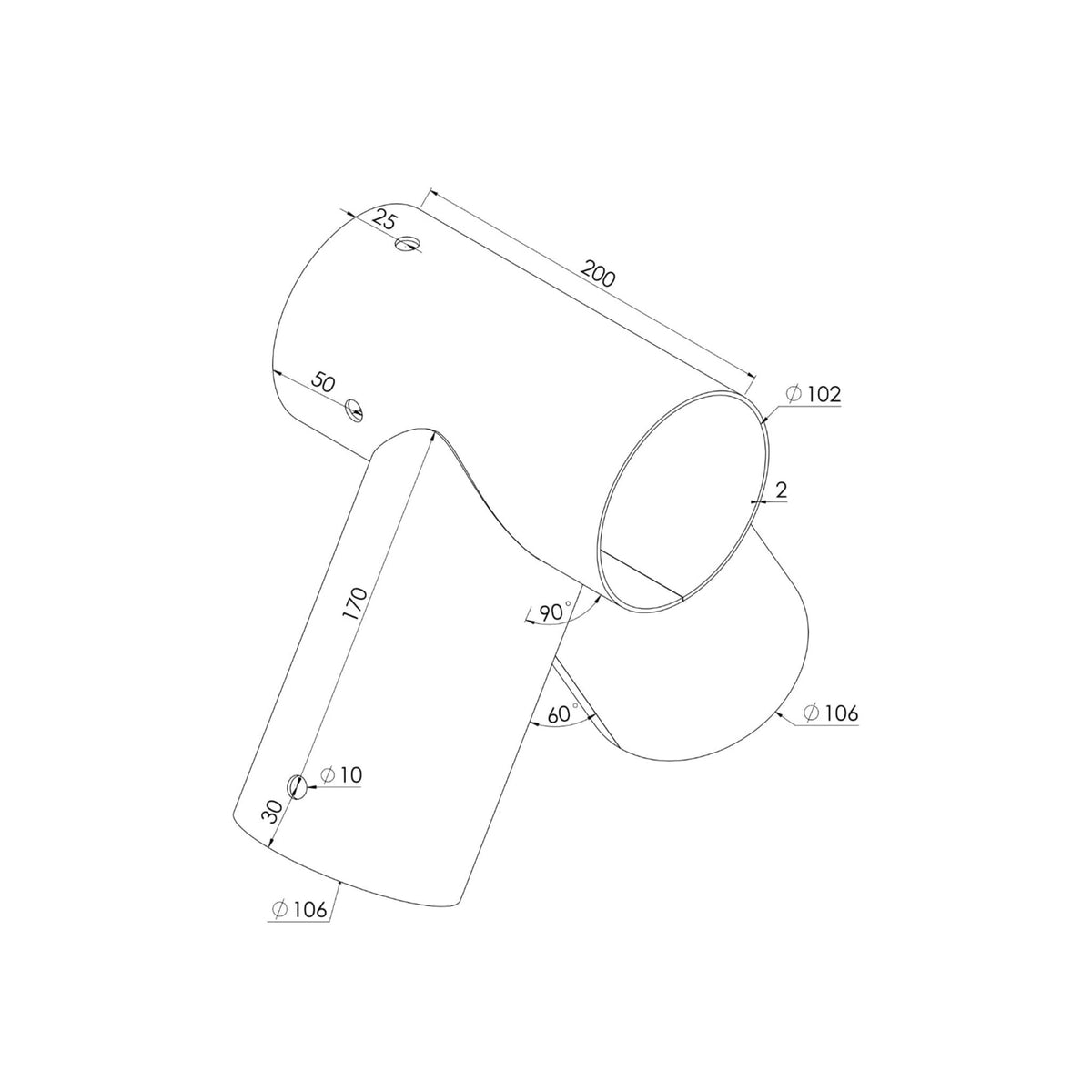 Swing Connector for Round Wooden Posts, Steel