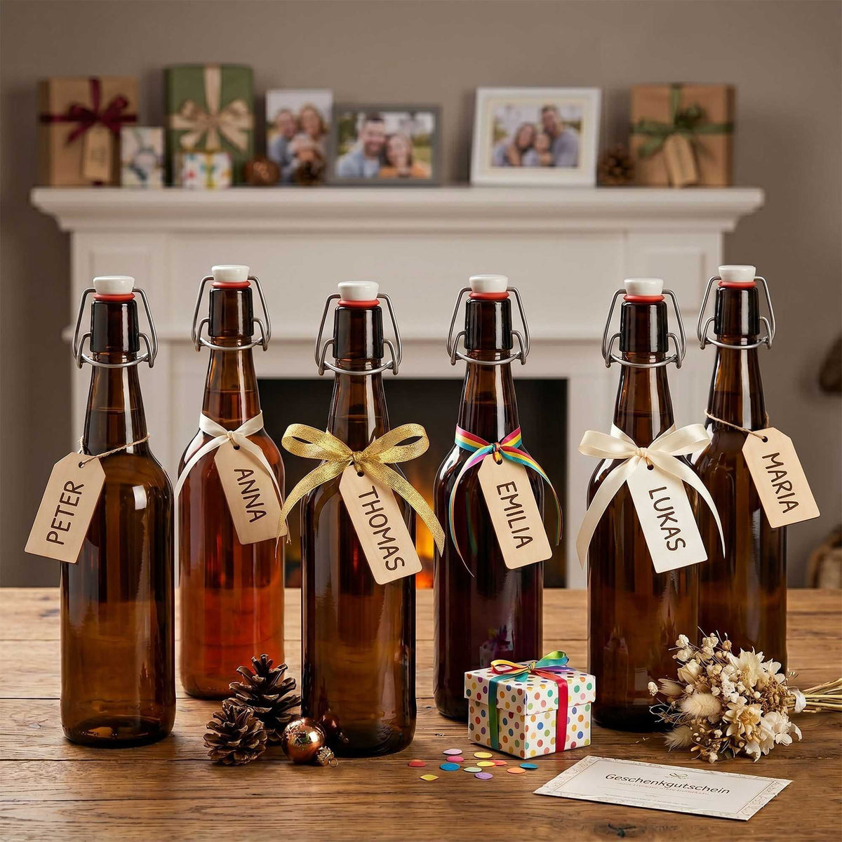 Swing-Top Glass Bottles Set Of 6 – Refillable, Airtight