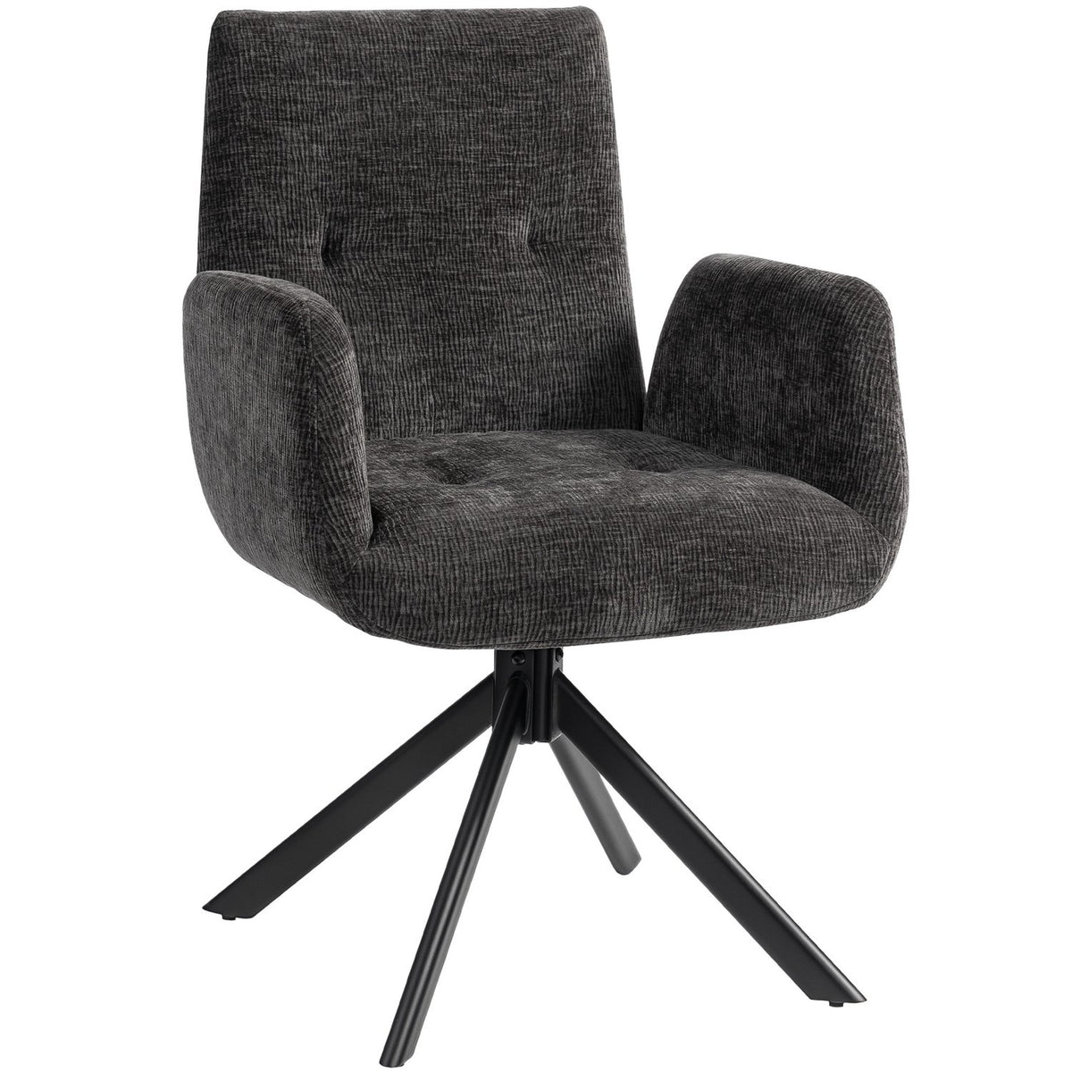 Swivel Accent Chair, Modern Design, Black, 120 kg Capacity