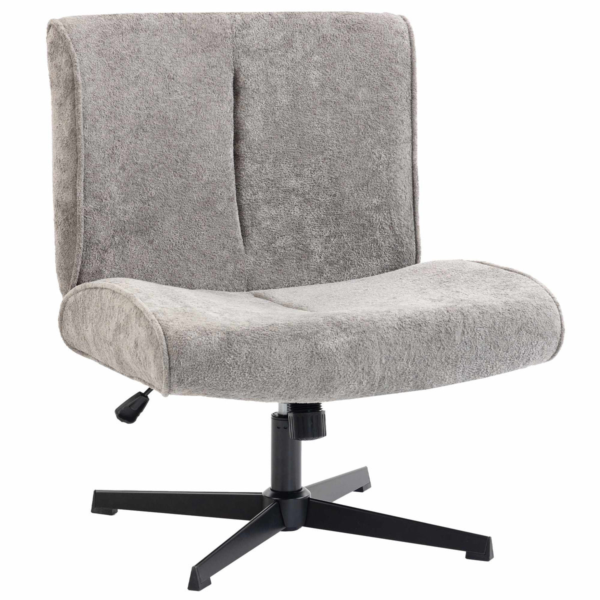 Swivel Accent Chair, Velvet Upholstered, Adjustable Height, Grey