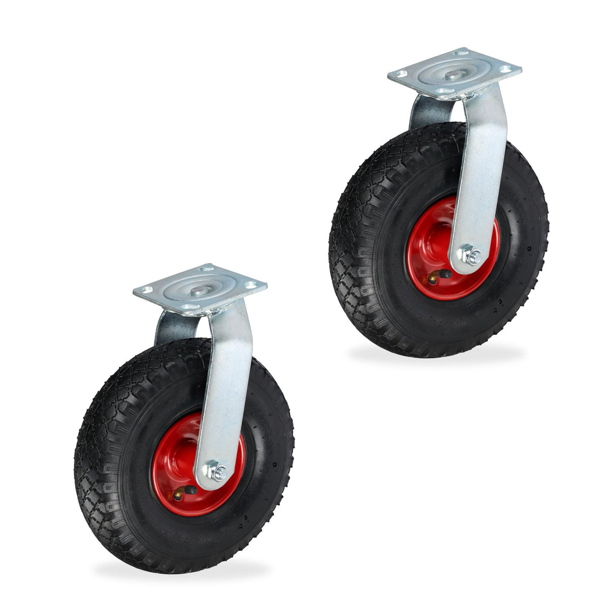 Swivel Castor Set with Pneumatic Tyres, 2 Pack