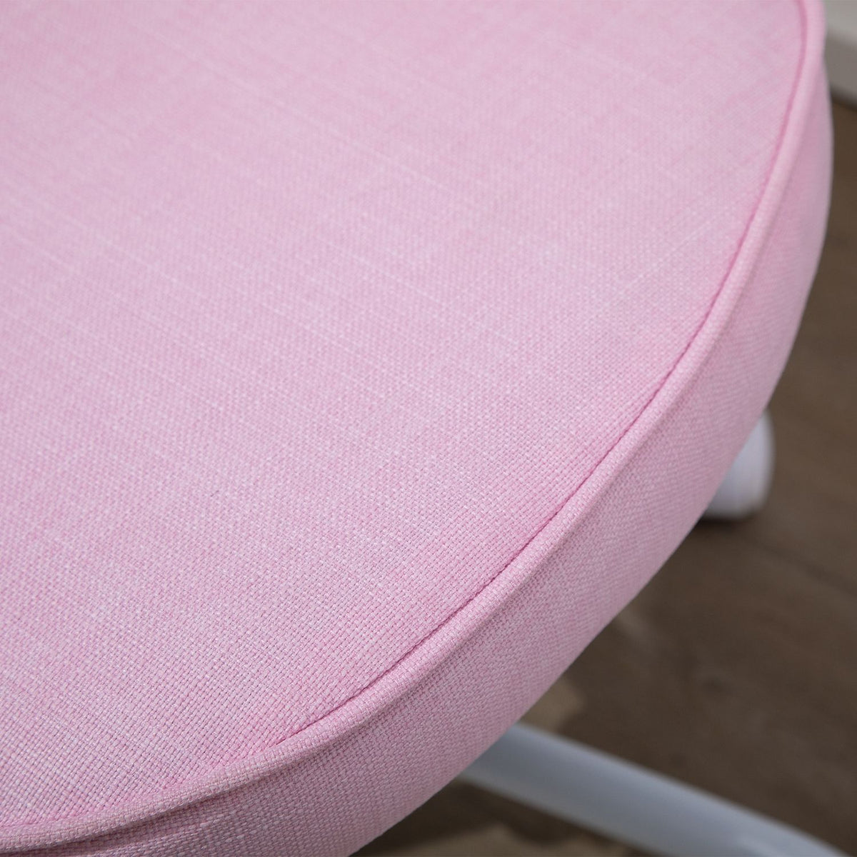 Swivel Chair Executive Chair Computer Chair Seat Height Adjustment Cute Heart-Shaped Padding Pink Linen Fabric 40 X 50 X 79-89 Cm