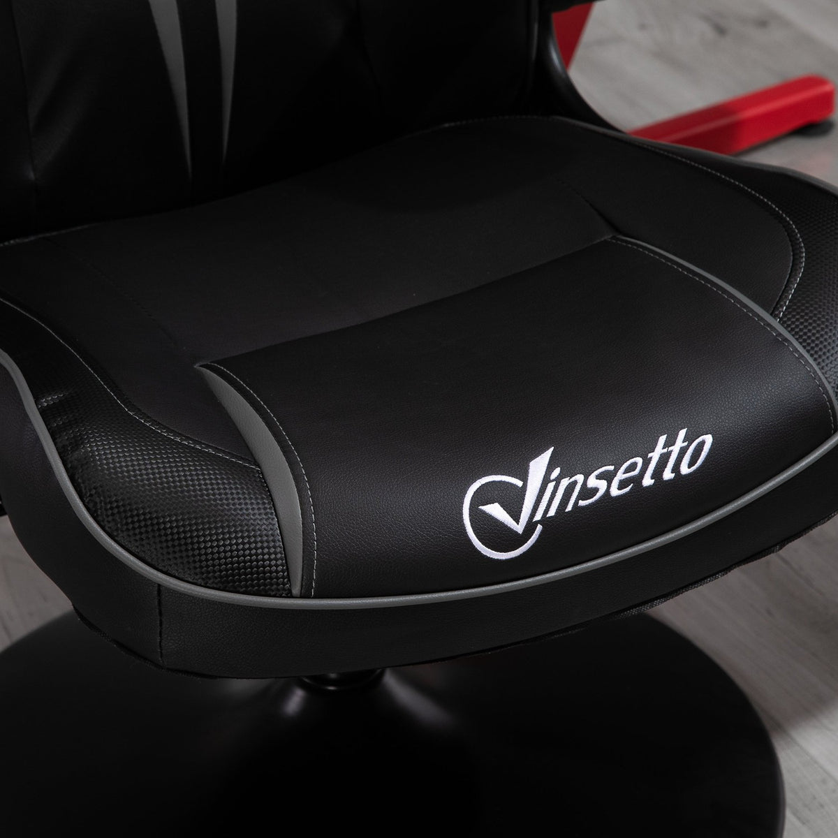 Swivel Chair Gaming Chair With Rocker Function Ergonomic Height Adjustable With Rocker Function Steel Black + Gray 67 X 75 X 106-112 Cm