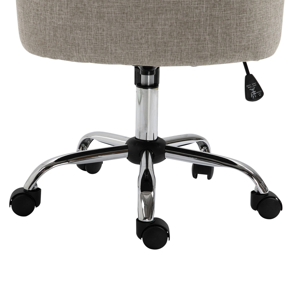 Swivel Chair, Upholstered Chair, Executive Chair With Wheels, 360° Rotatable, Height Adjustable, Linen, Metal, Light Gray, 54X65.5X(84-91)Cm