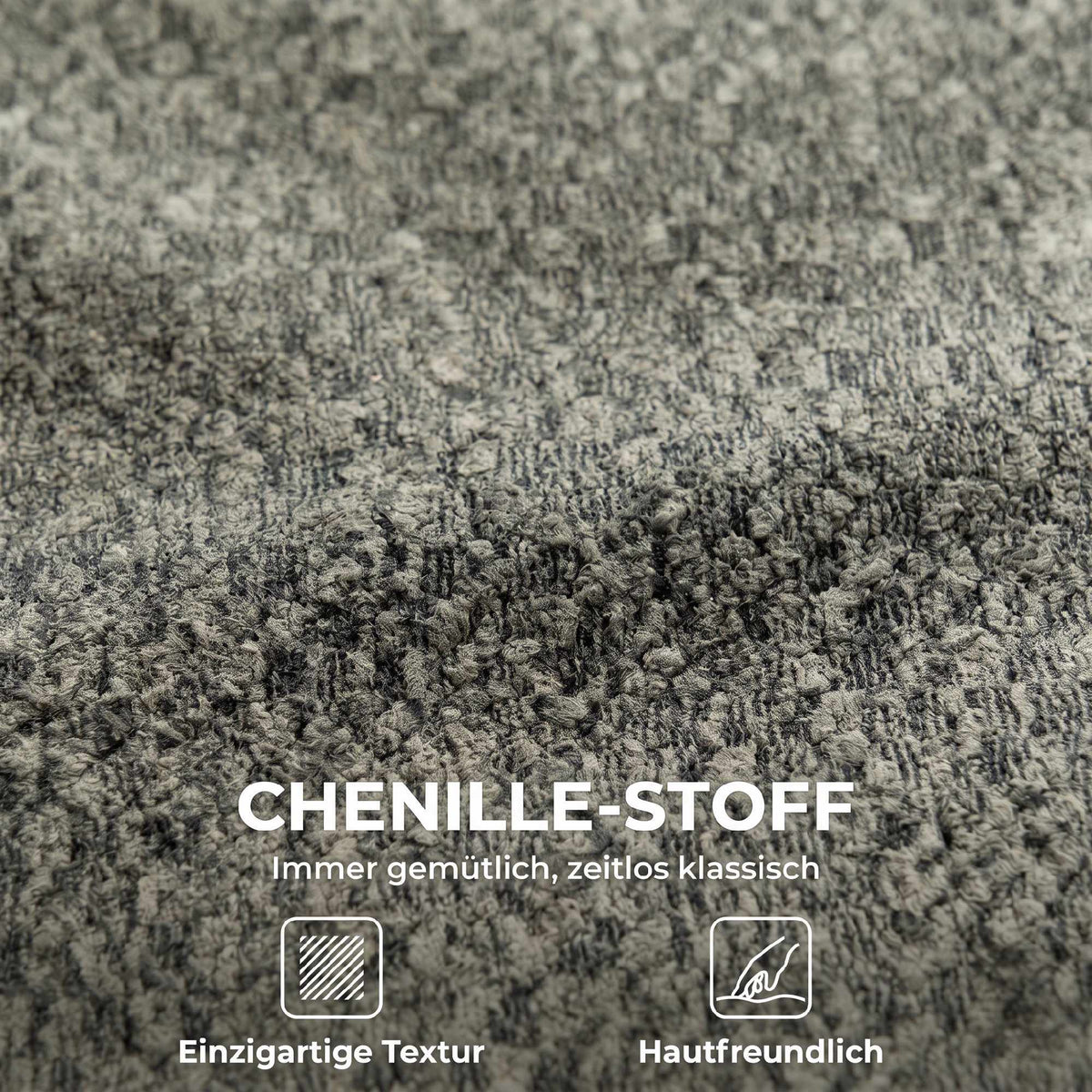 Swivel Lounge Chair with Chenille Cover, Grey, 360 Rotation