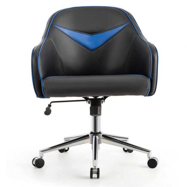Swivel Office Chair, Adjustable Height, Recline, Blue-Black