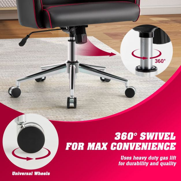 Swivel Office Chair, Adjustable Height, Recline, Lumbar Support