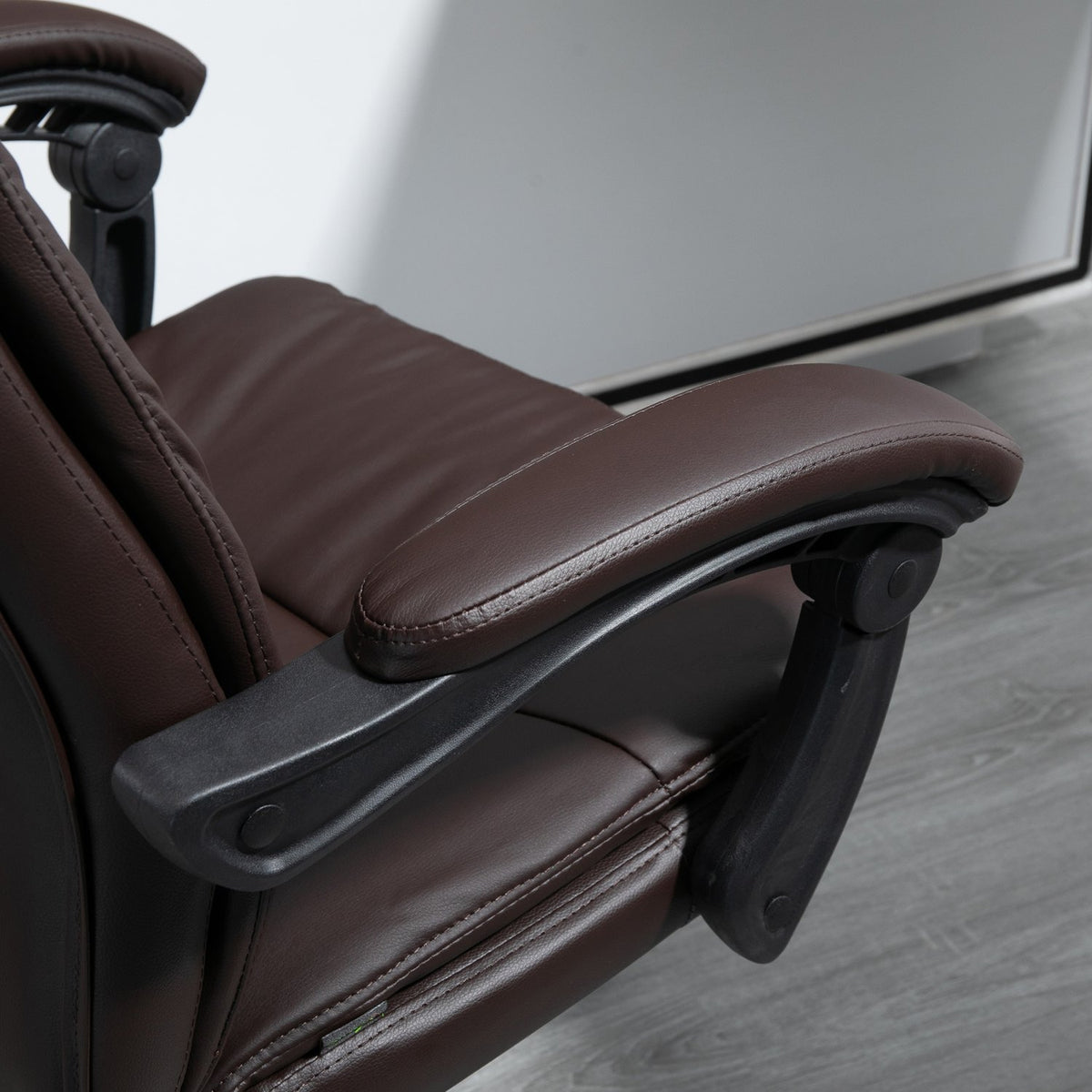 Swivel Office Chair, Executive Chair, Ergonomic With Footrest, Padded Backrest, Brown, 64X64X112-120Cm