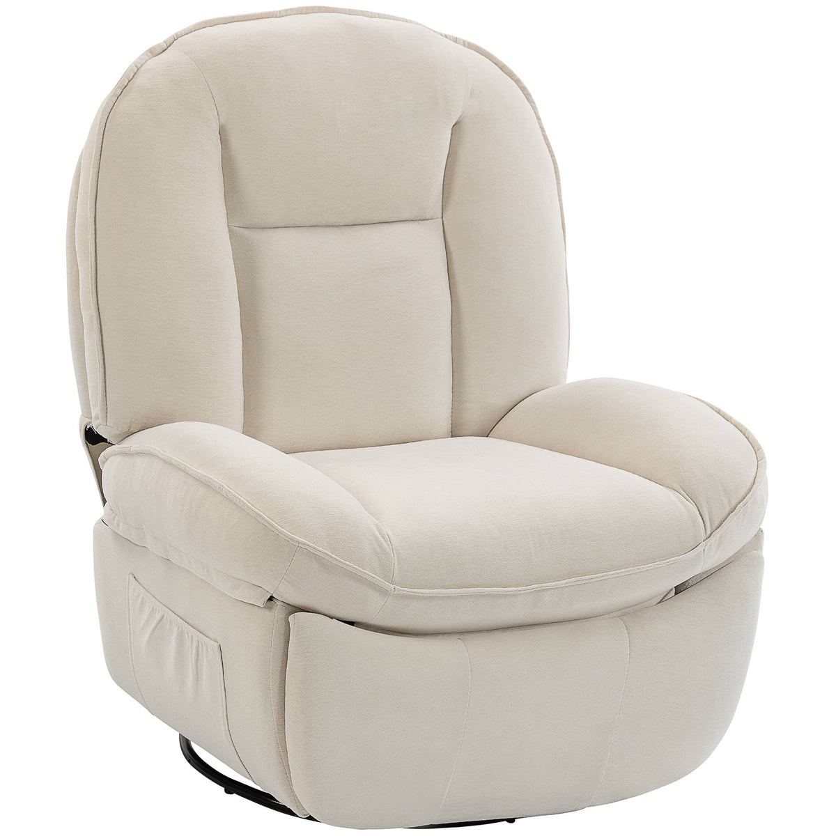 Swivel Recliner Chair with Deep Seat and Chenille Fabric