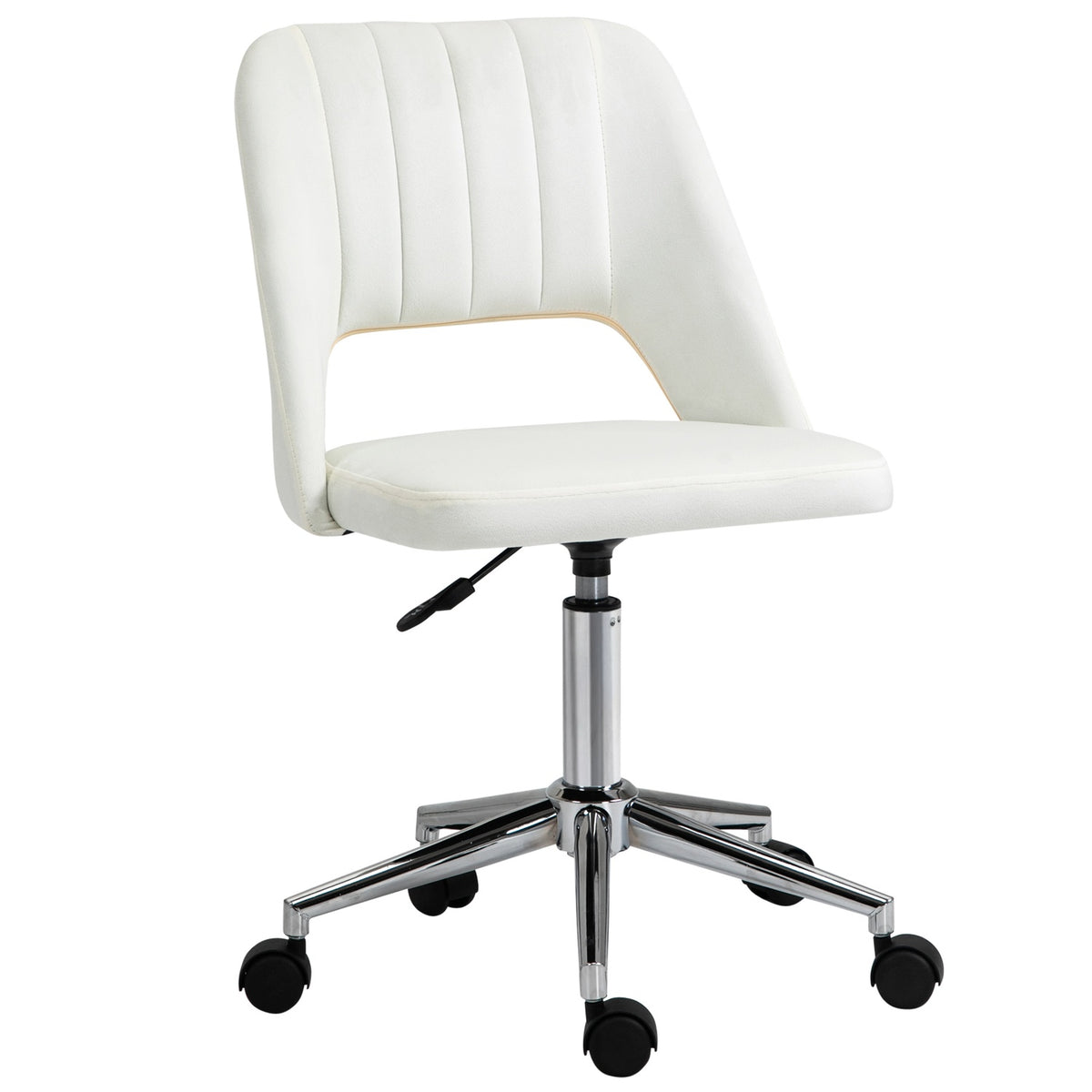 Swivel chair living room, office chair small, height-adjustable desk chair, beige