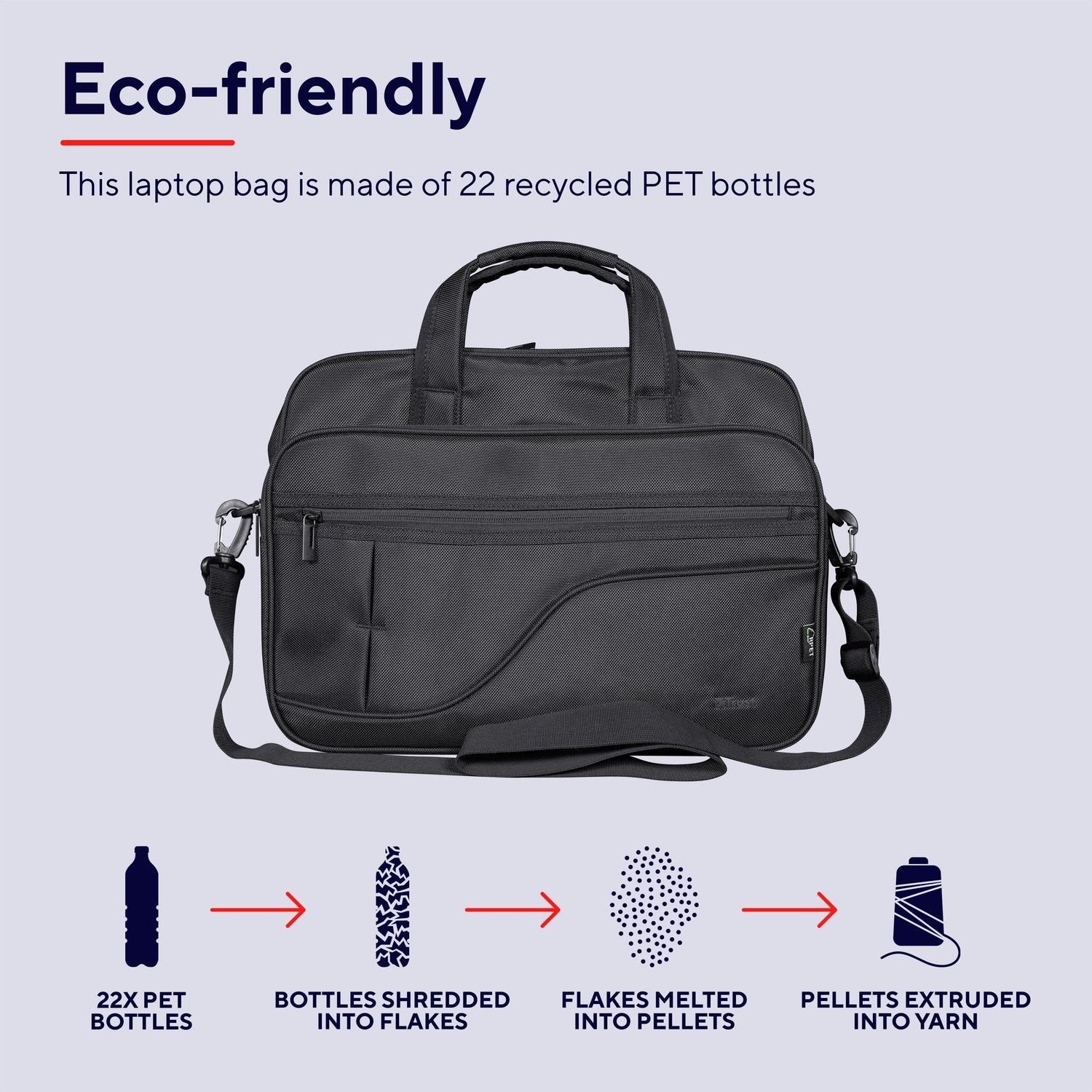 Sydney Laptop bag 17.3" Eco-friendly Black