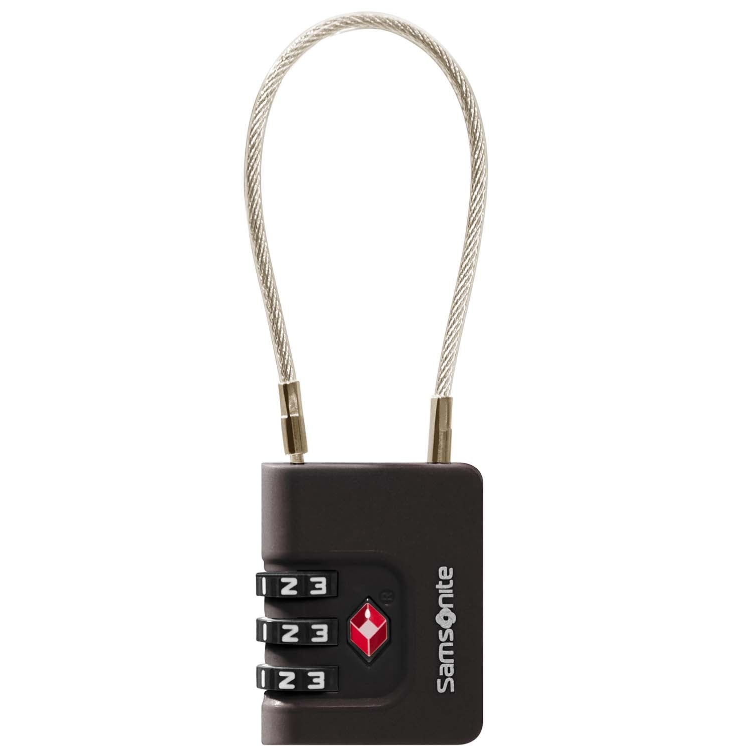 TSA Cable Lock, 3-Digit Combination, Black
