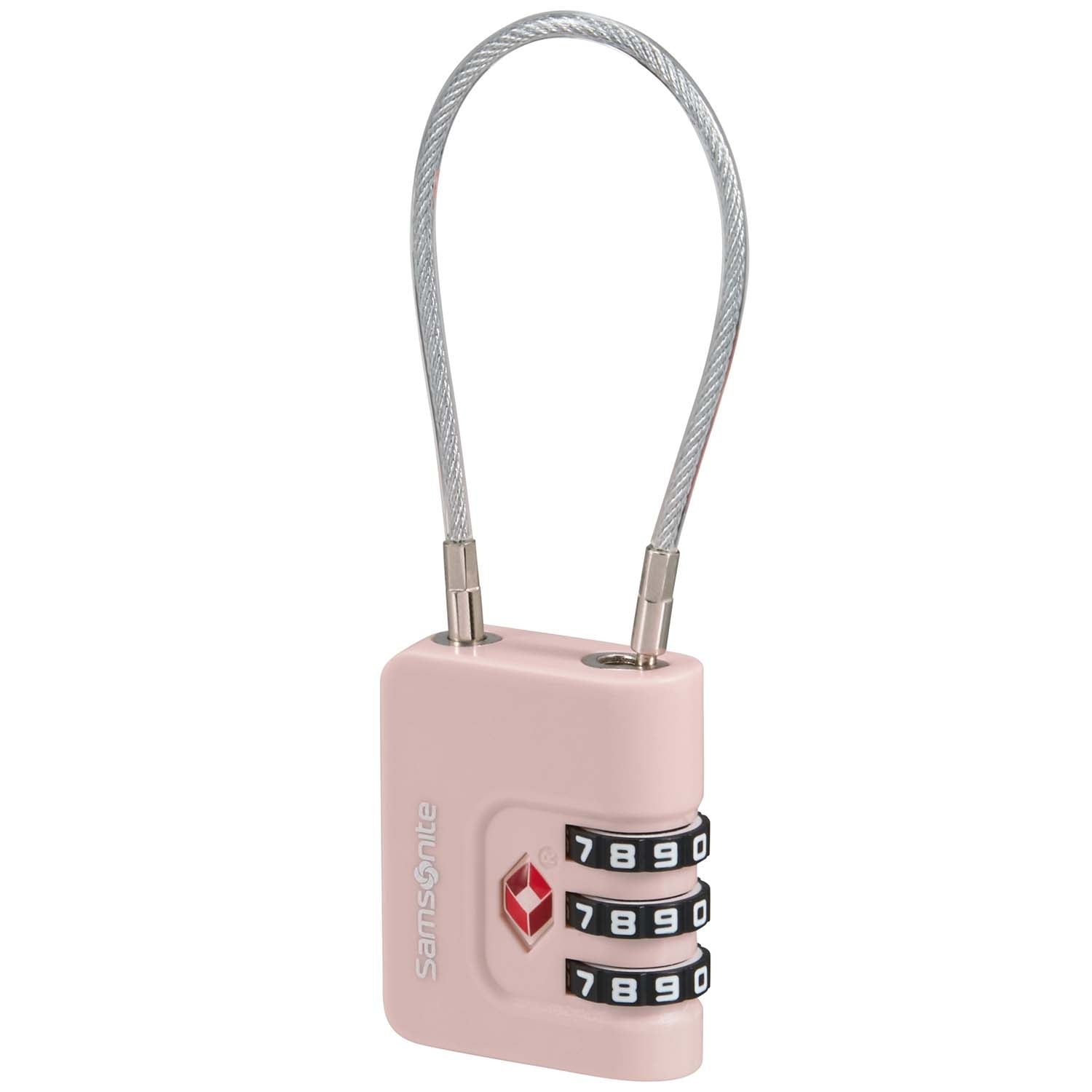 TSA Cable Lock, 3-Digit Combination, Pink