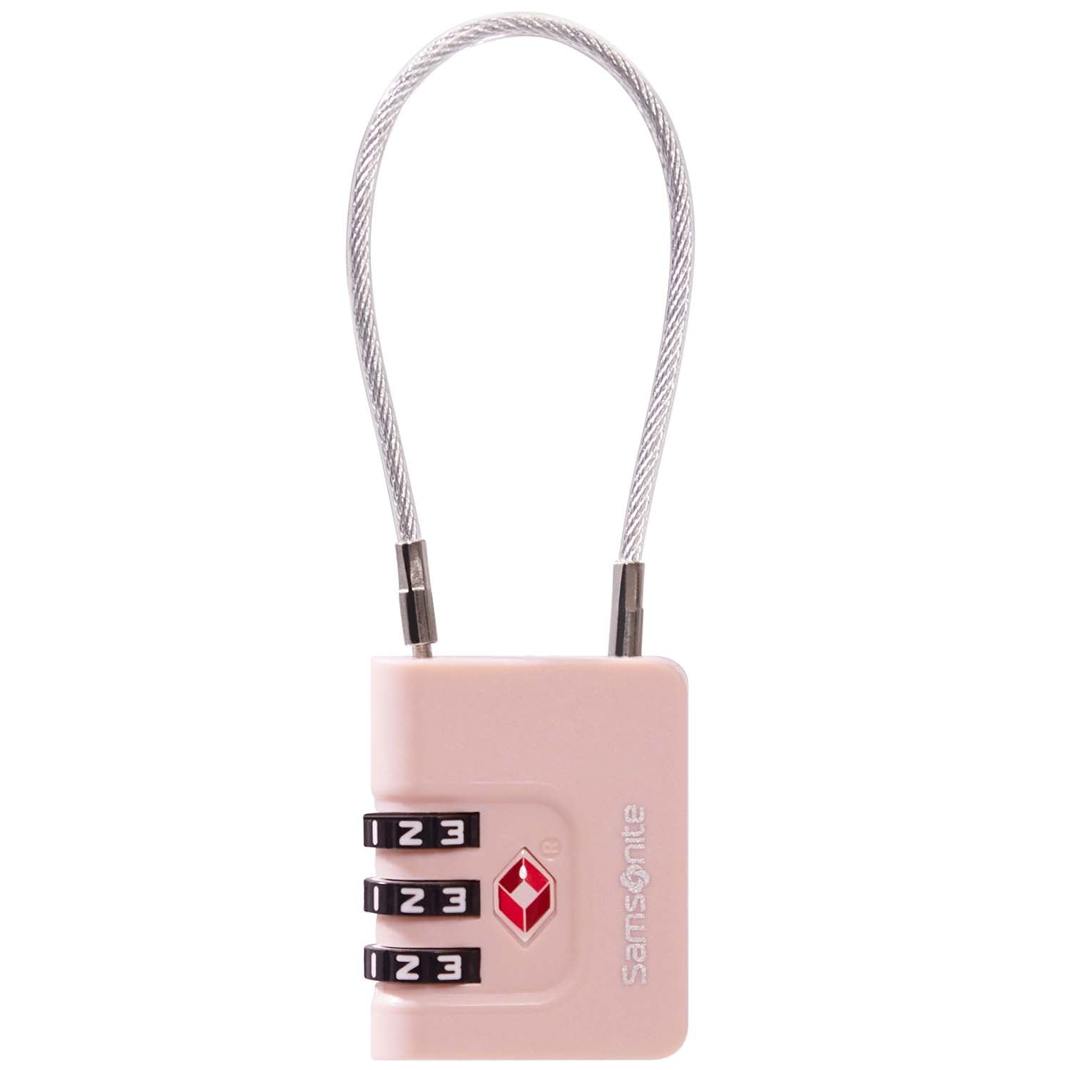 TSA Cable Lock, 3-Digit Combination, Pink