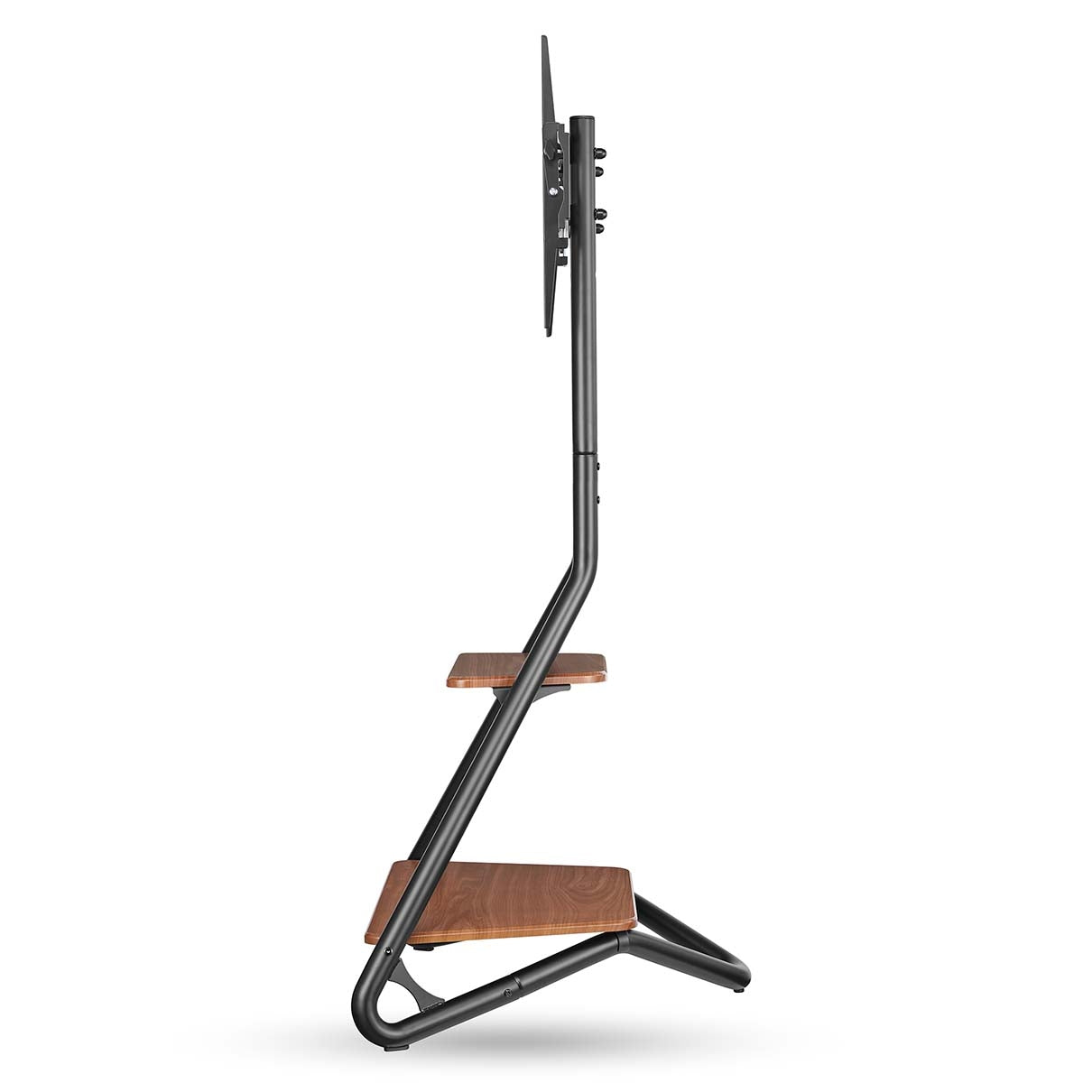 TV Floor Stand | 37 - 75 " | Maximum supported screen weight: 40 kg | Bauhaus Design | Adjustable pre-fixed heights | MDF / Steel | Black / Brown