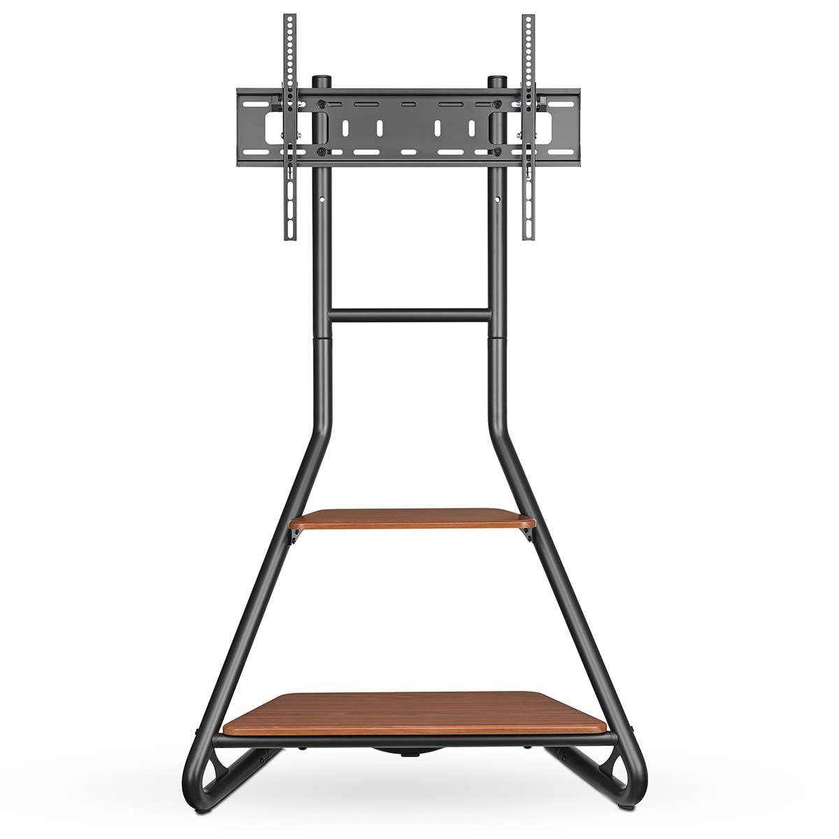 TV Floor Stand | 37 - 75 " | Maximum supported screen weight: 40 kg | Bauhaus Design | Adjustable pre-fixed heights | MDF / Steel | Black / Brown