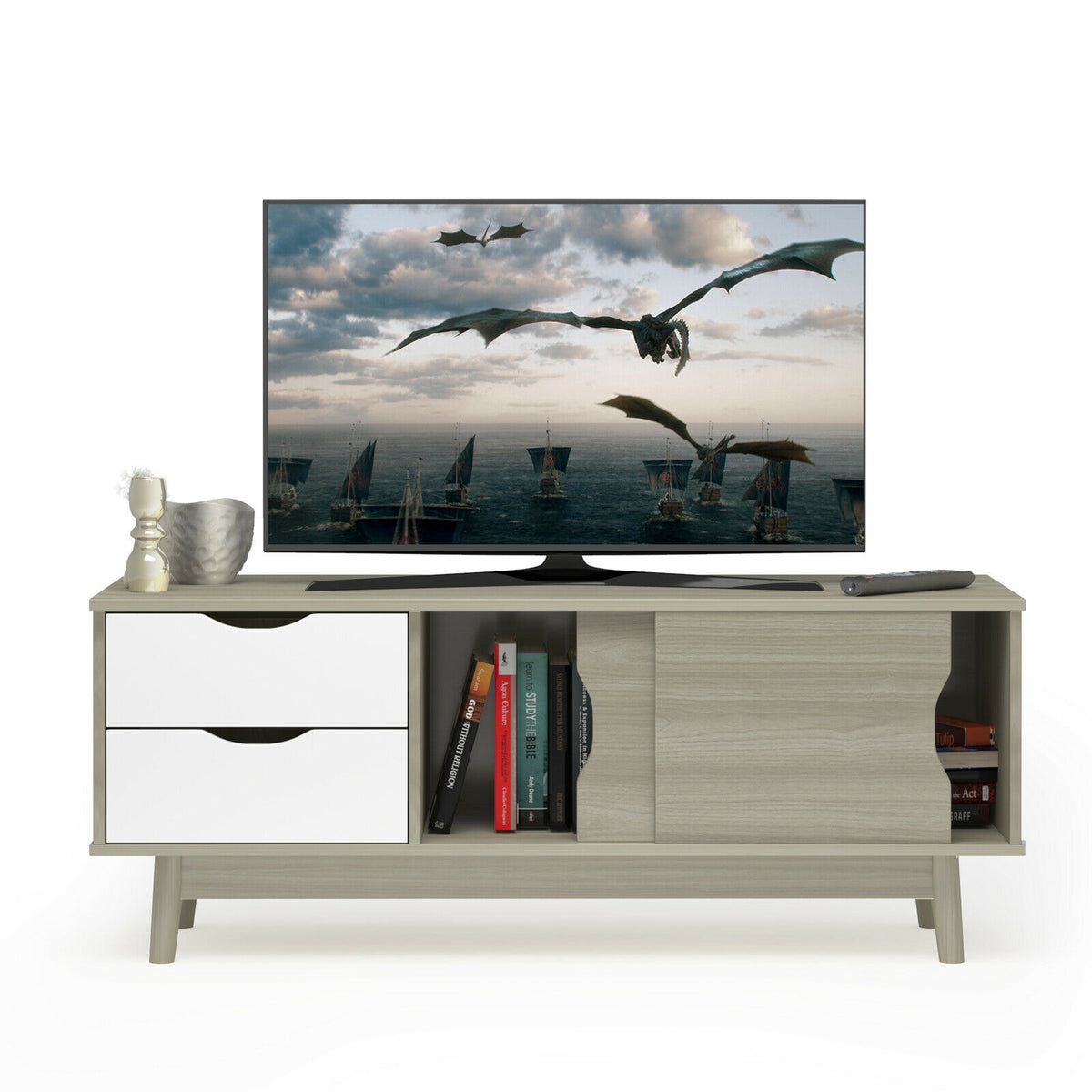 TV Stand for TVs Up to 60 Inch, Doors and Drawers