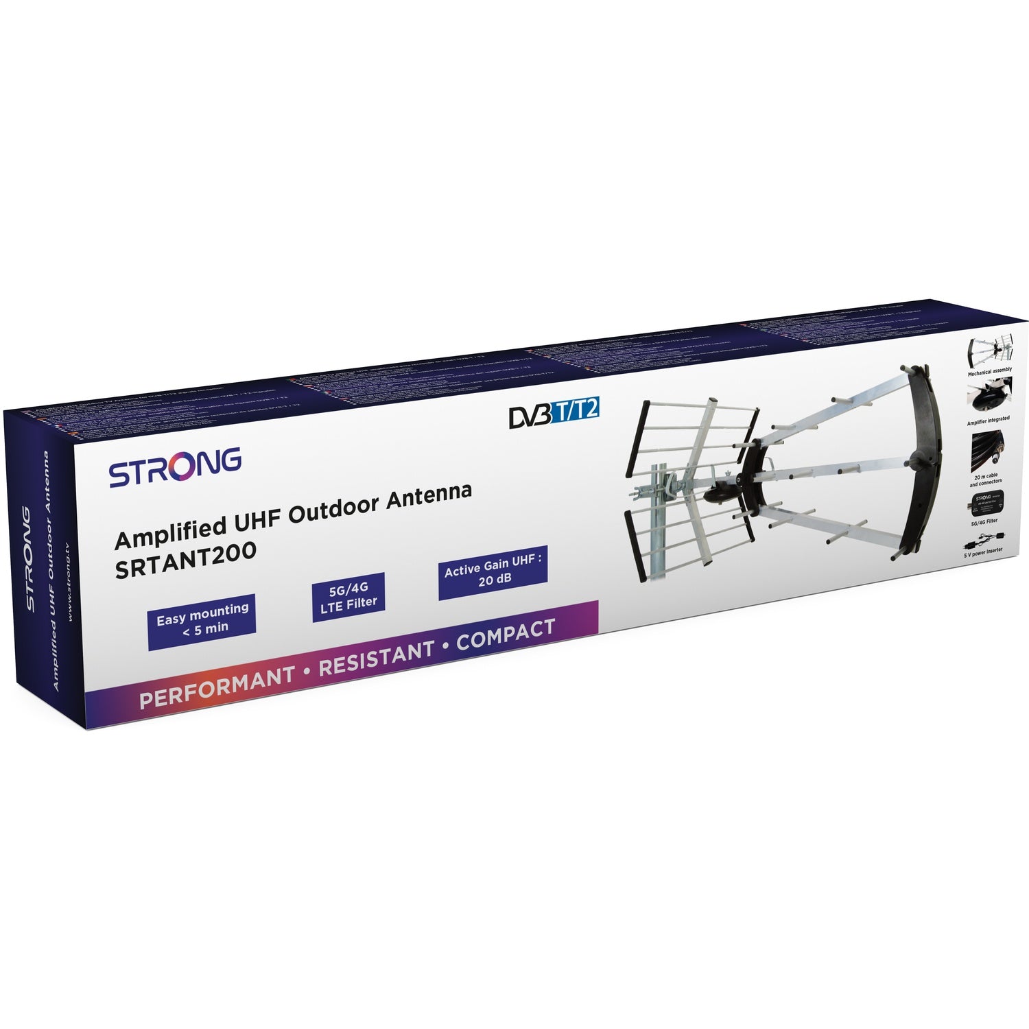 TV antenna for outdoor use - DVB-T2 LTE protection