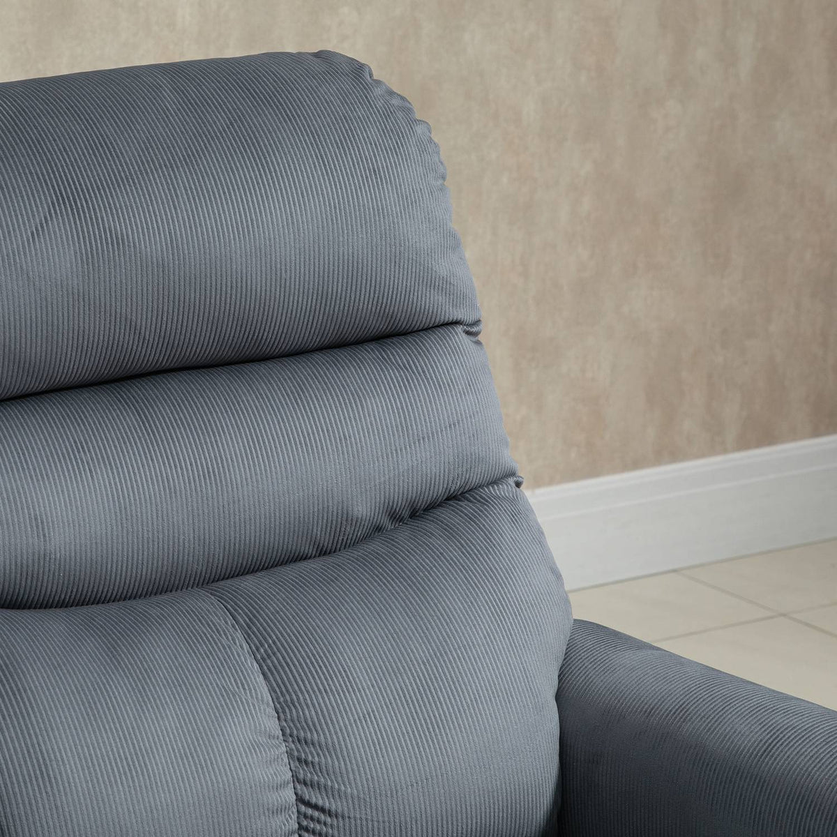TV armchair with massage function and stand-up aid, electrically adjustable with heating and reclining function, dark gray, 79 x 97 x 103 cm