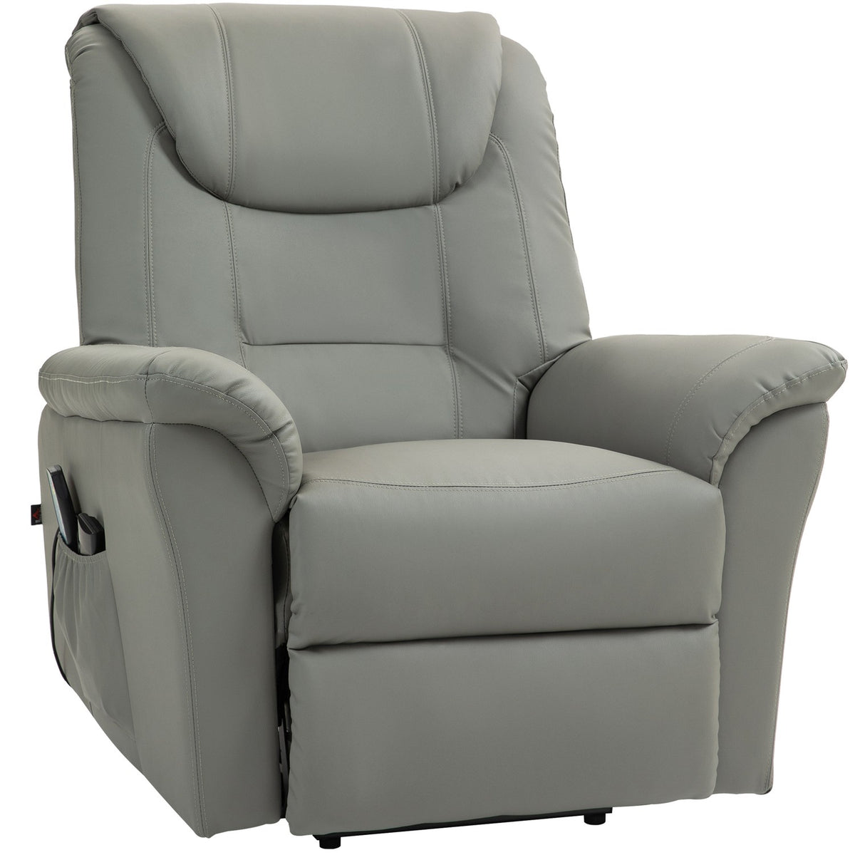 TV armchair with stand-up aid, electric recliner with reclining function, heating and massage function, TV armchair with spring system