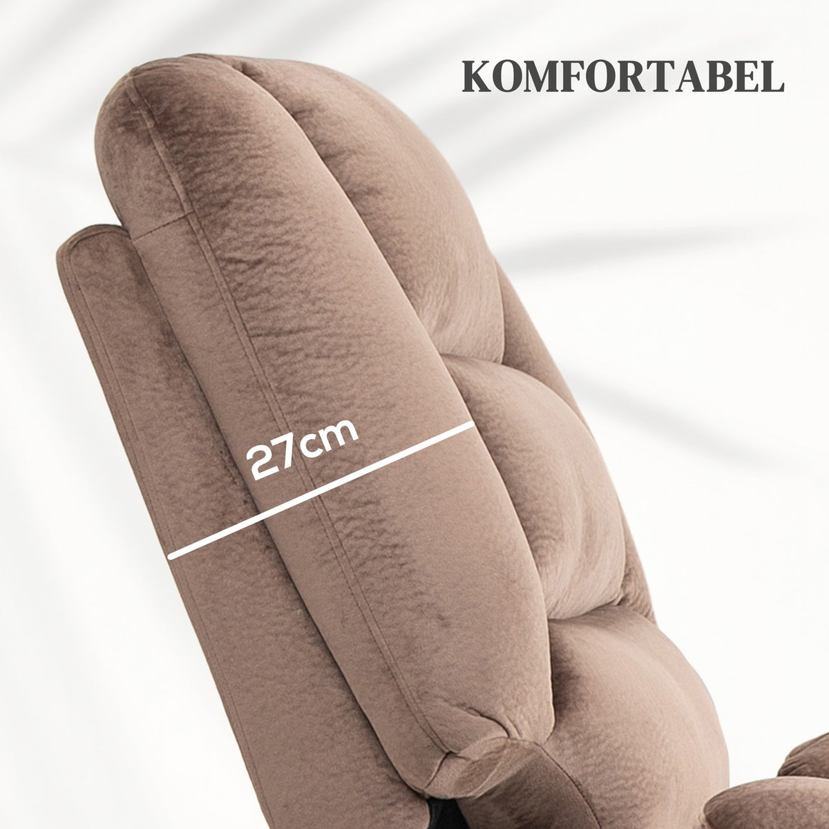 TV chair with stand-up aid, electric relaxation chair, with massage function, reclining function, heat function, polyester, 90x93x110cm
