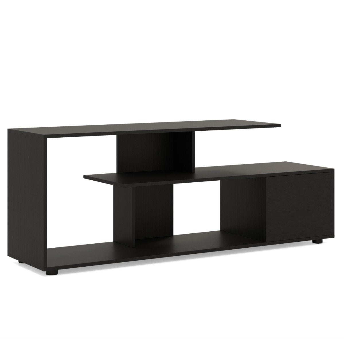 TV stand for TVs up to 55 inches with shelves & Cabinet TV cabinet lowboard black