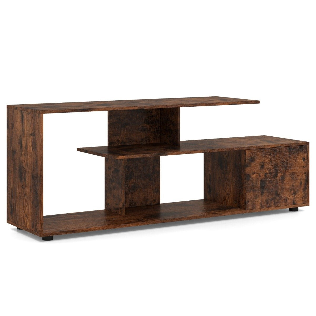 TV stand for TVs up to 55 inches with shelves & Cabinet TV cabinet lowboard brown