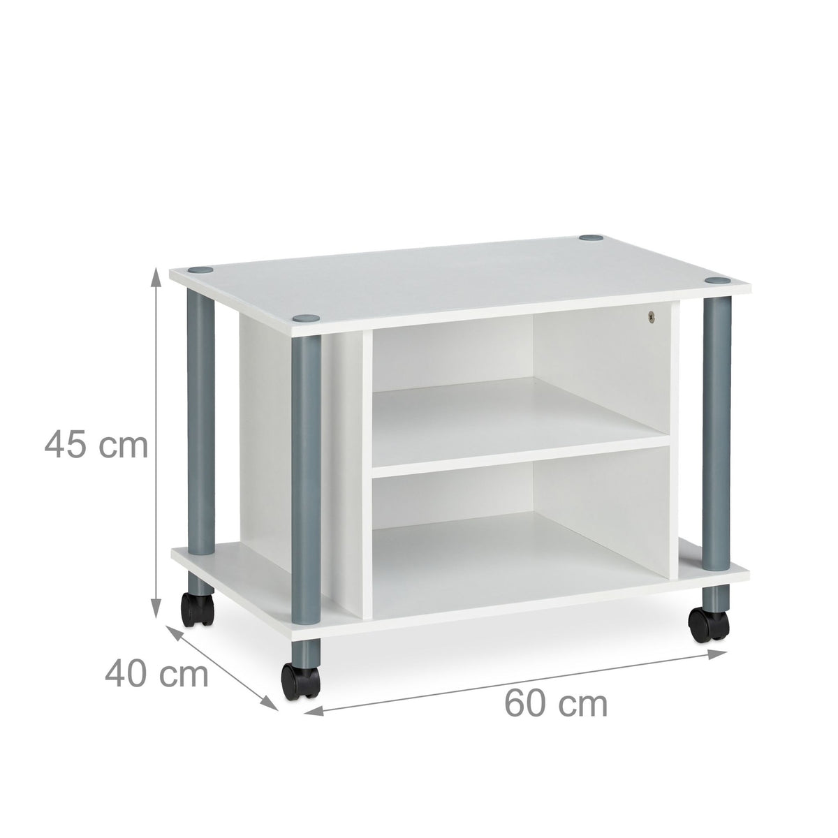 TV table with wheels and 2 compartments