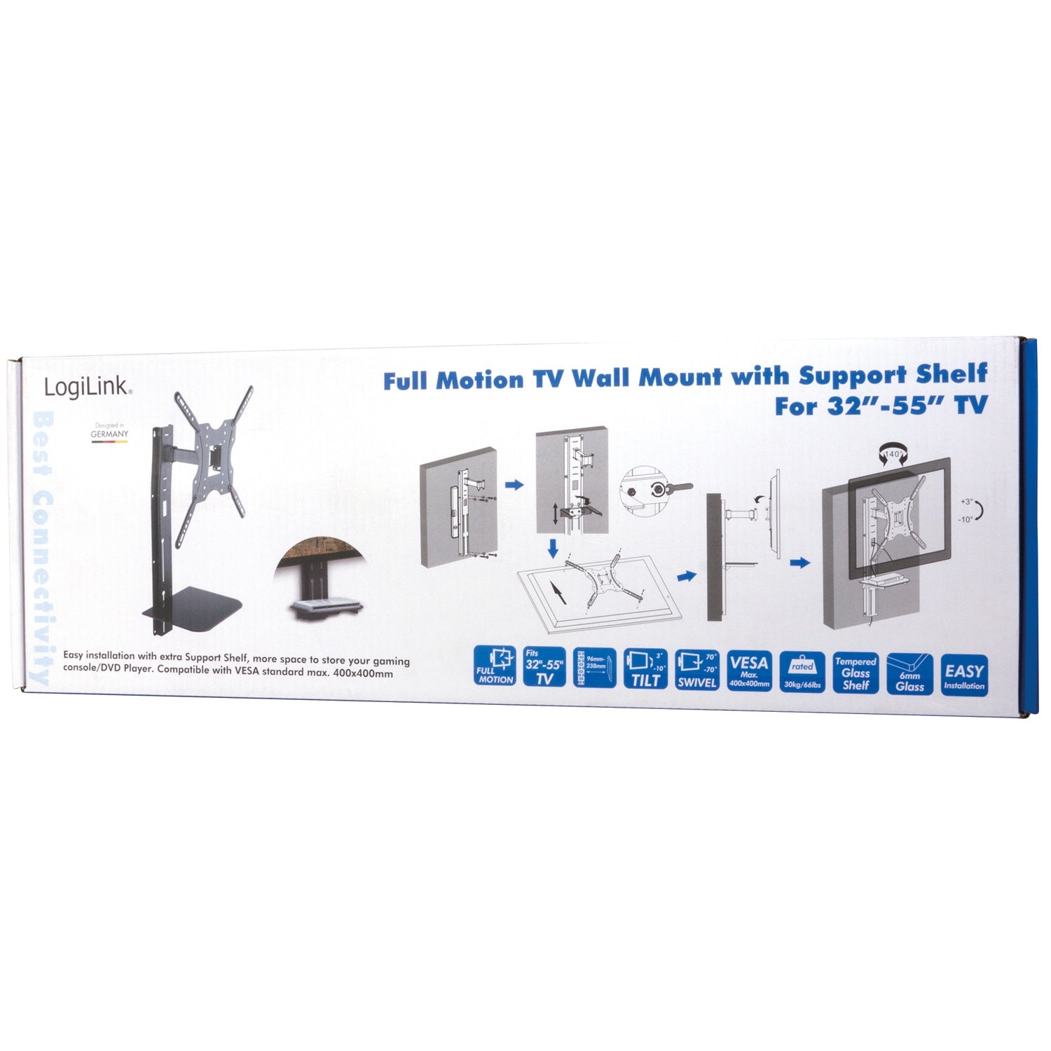 TV wall mount with shelf 32-55"