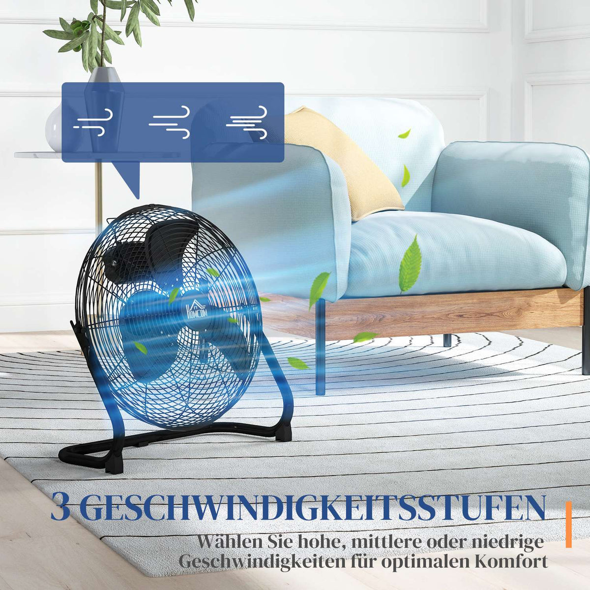 Table Fan Electric Fan with 3 Speed Levels, 120° Adjustable Angle for Home, Office, Bedroom, Black |