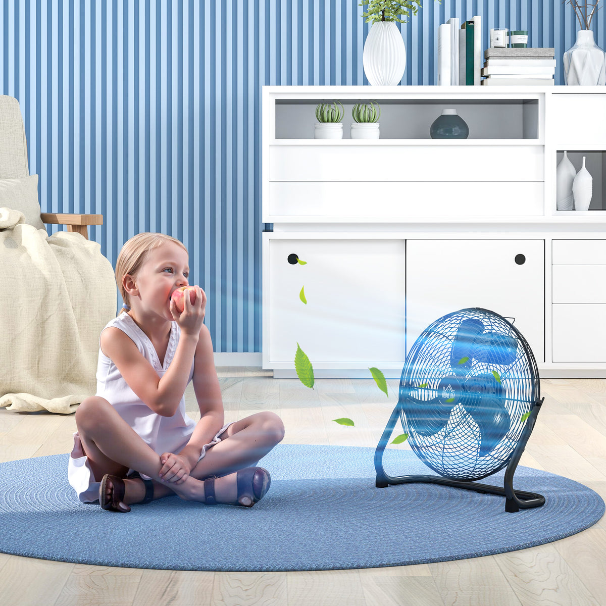 Table Fan Electric Fan with 4 Speed Levels, 120° Adjustable Angle for Home, Office, Bedroom, Black