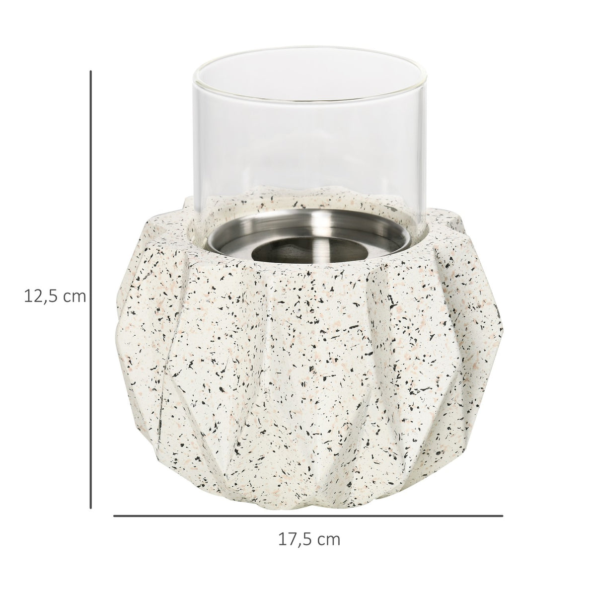 Table Fireplace Lantern Organic Table Fire, Portable Fire Bowl, Combustion Chambers, Mgo, Gray, For Indoor & Outdoor