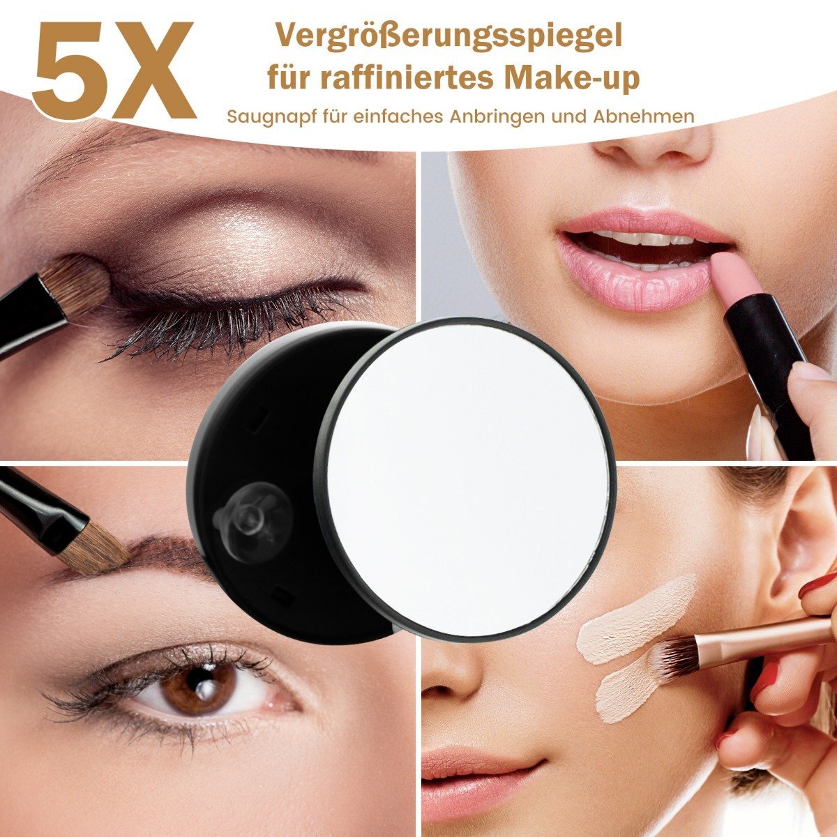 Table LED Illuminated Mirror Makeup Mirror with Lights 56 x 12 x 48 cm Black
