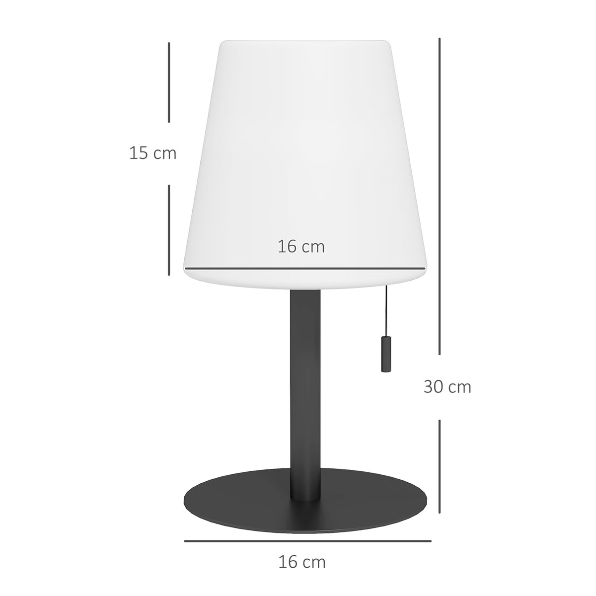 Table Lamp Usb Rechargeable Led Table Lamp, Dimmable, Bedside & Desk Lamp, Ip44, Indoor & Outdoor, Black+White