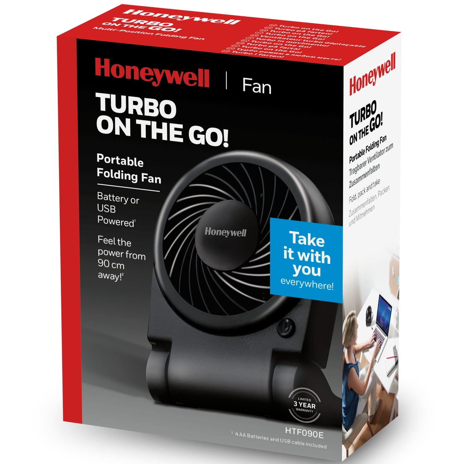 Table fan Portable Turbo On The Go! HTF090E