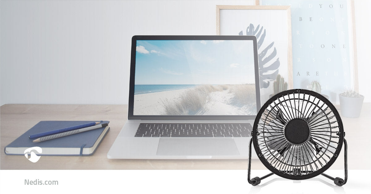 Table fan | USB Power | Diameter: 100 mm | 3 W| 1-Speed | Black