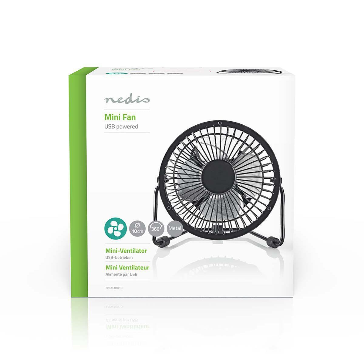 Table fan | USB Power | Diameter: 100 mm | 3 W| 1-Speed | Black