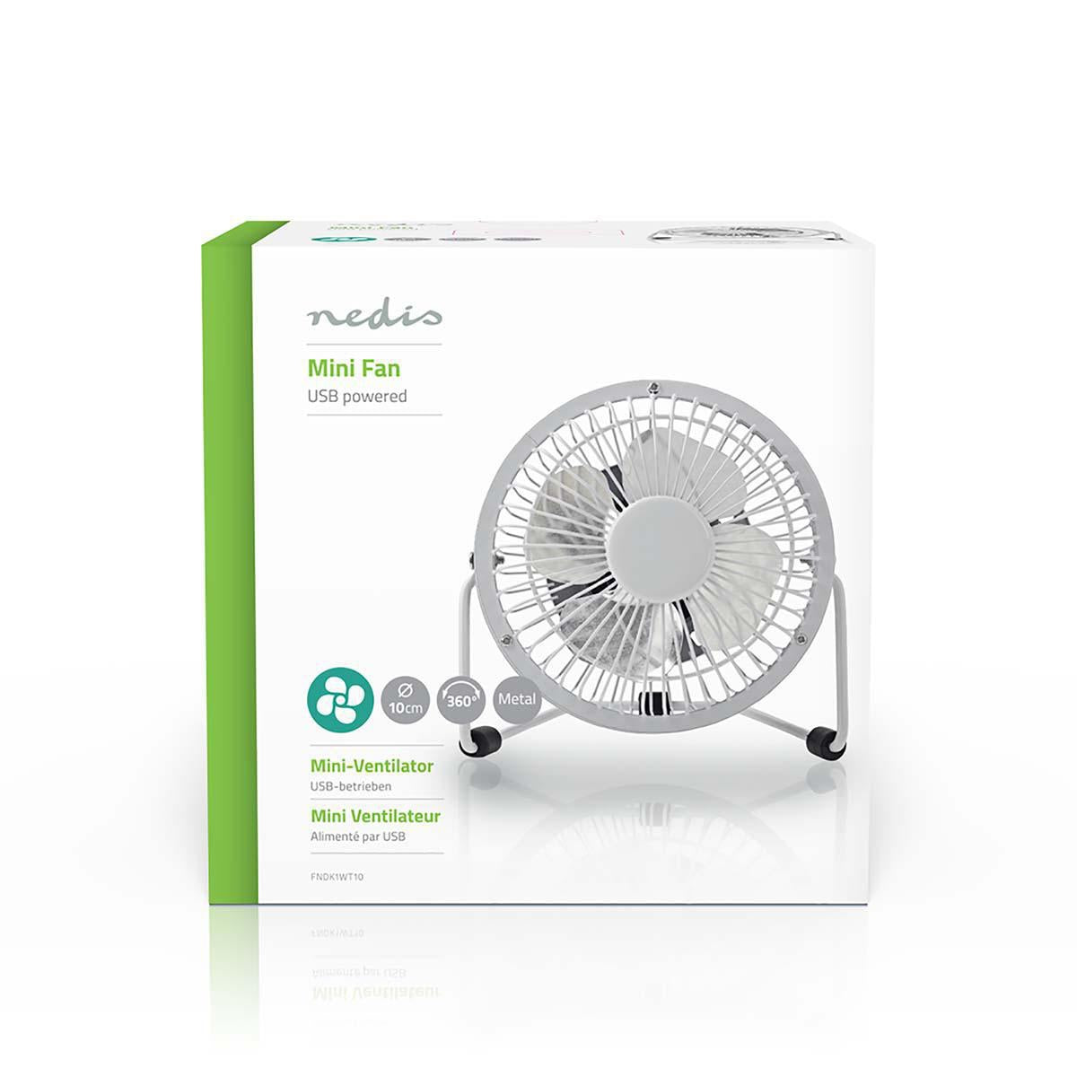 Table fan | USB Power | Diameter: 100 mm | 3 W| 1-Speed | White