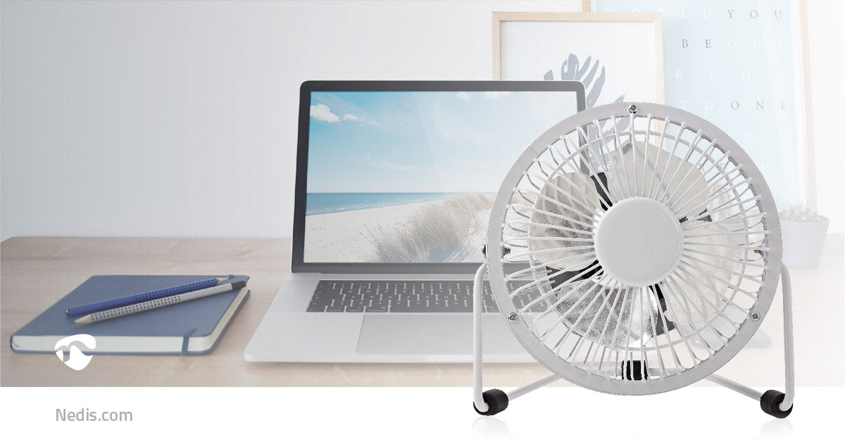 Table fan | USB Power | Diameter: 100 mm | 3 W| 1-Speed | White