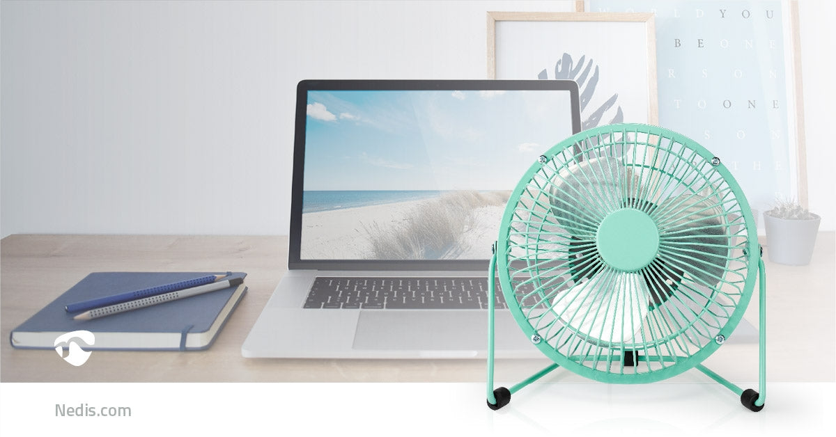 Table fan | USB Power | Diameter: 150 mm | 3 W| 1-Speed | Turquoise